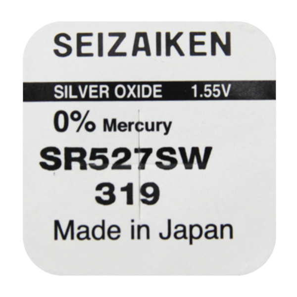Батарейка SEIZAIKEN 319 (SR527SW) Silver Oxide 1.55V (1/10/100/1000)