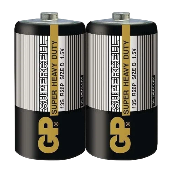 Батарейка GP Supercell R20 D Shrink 2 Heavy Duty 1.5V (2/20/200) R