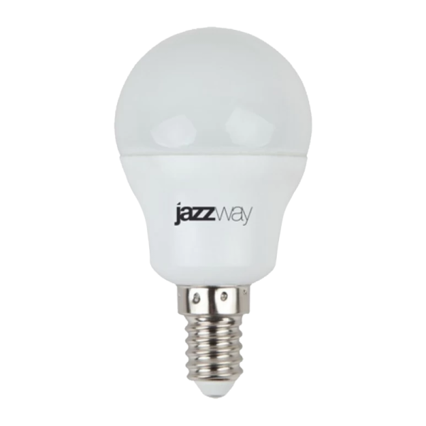Лампа светодиодная JAZZway G45 E14 7W 3000К 230V шар матовая (1/10/100)
