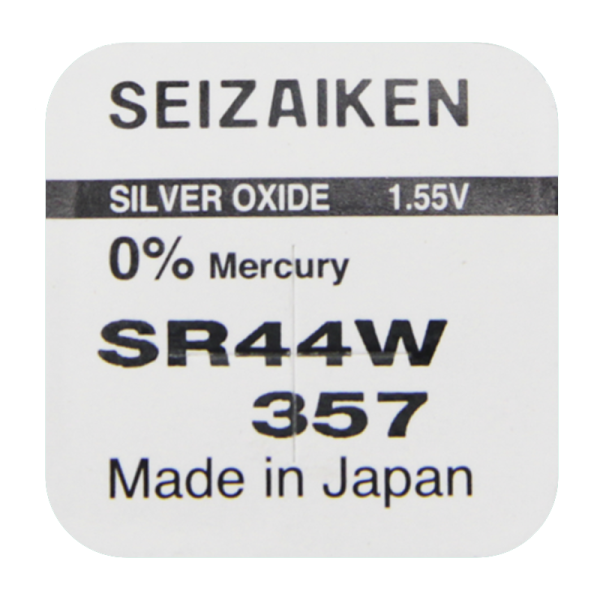 Батарейка SEIZAIKEN 357 (SR44W) Silver Oxide 1.55V (1/10/100/1000)