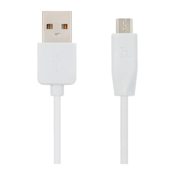 Кабель HOCO X1 USB (m)-microUSB (m) 1.0м 2.4A ПВХ белый (1/30/300)