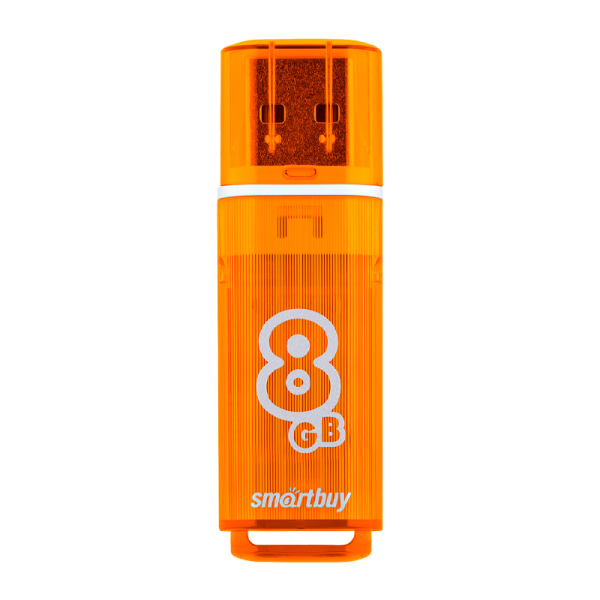 Флеш-накопитель Smartbuy Glossy 8GB USB2.0 пластик оранжевый