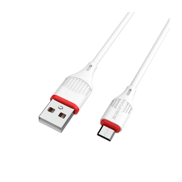 Кабель Borofone BX17 USB (m)-microUSB (m) 1.0м 2.4A ПВХ белый (1/648)