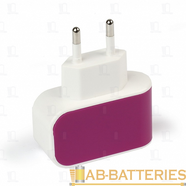 Сетевое З/У Smartbuy Color Charge 1USB 2.0A фиолетовый (1/100)