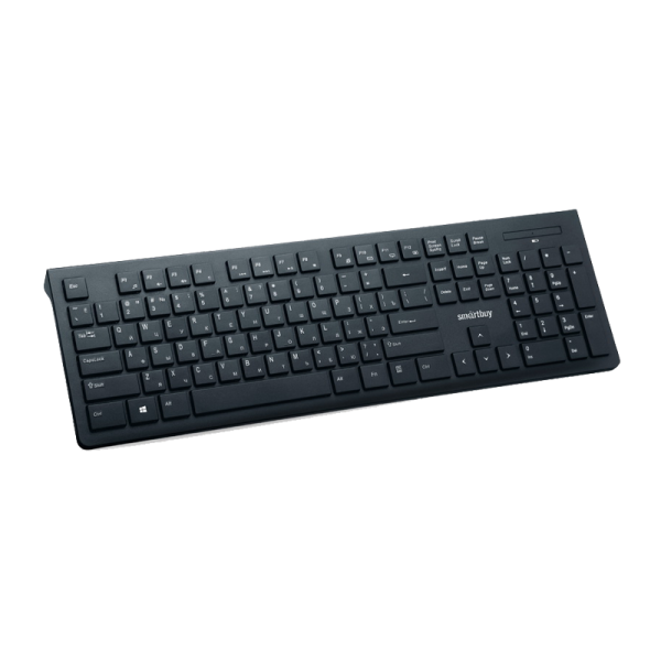 Клавиатура беспроводная Smartbuy 206 SLIM классическая USB мультимед. черный (1/20)