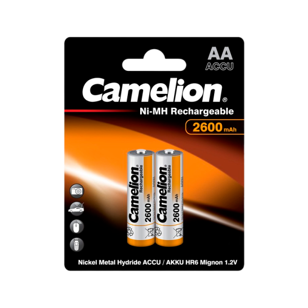 Аккумулятор бытовой Camelion HR6 AA BL2 NI-MH 2600mAh (2/24/384)