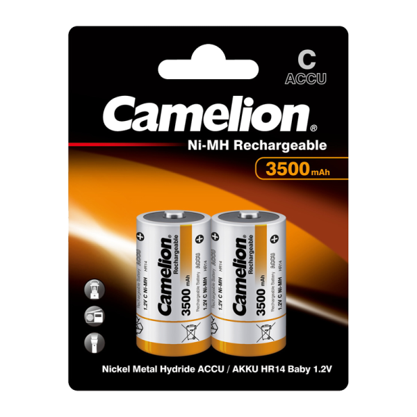 Аккумулятор бытовой Camelion R14 C BL2 NI-MH 3500mAh (2/12/192)