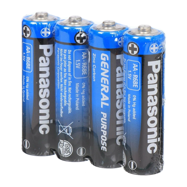 Батарейка Panasonic GENERAL Purpose R6 AA Shrink 4 1.5V (4/60/600)