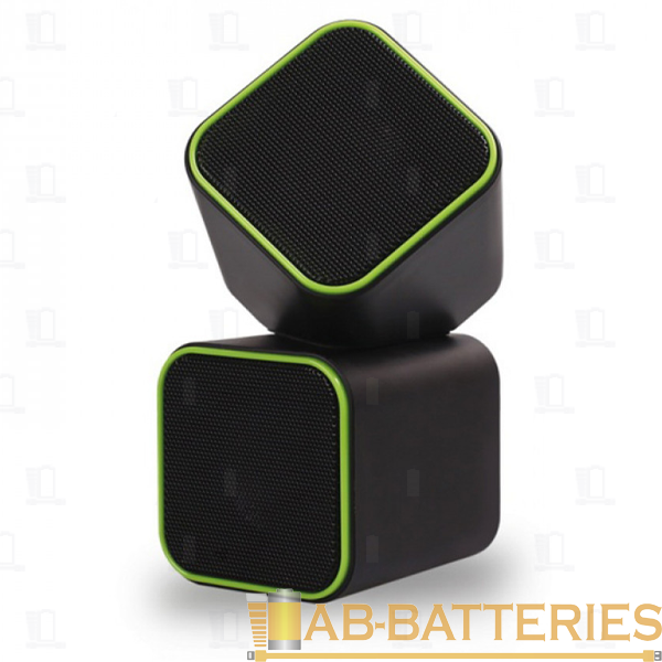 Колонки 2.0 Smartbuy CUTE 6W USB+Jack 3.5мм черный зеленый (1/60)