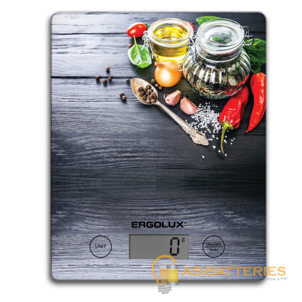 Весы кухонные Ergolux ELX-SK02-C02 электронные 5кг ассорти (1/20)