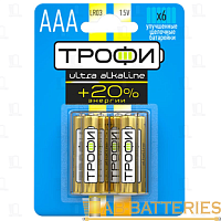 Батарейка Трофи ULTRA LR03 AAA BL6 Alkaline 1.5V (6/60/480/28800)