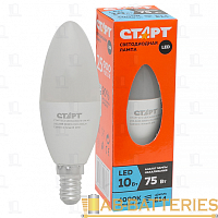 Лампа светодиодная Старт E14 10W 4000К 220-240V свеча Eco матовая (1/10/100)