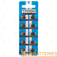Батарейка Трофи G13/LR1154/LR44/357A/A76 BL10 Alkaline 1.55V (10/200/1600)