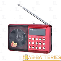 Радиоприемник JOC H033U 5W пластик microSD USB/Jack3.5 красный (1/40)