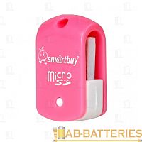 Картридер Smartbuy 706 USB2.0 microSD розовый (1/20)