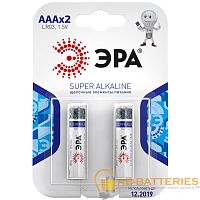 Батарейка ЭРА Super LR03 AAA BL2 Alkaline 1.5V (2/60/480/19200)
