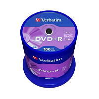 Диск DVD-R Verbatim 4.7GB 16x 100шт. cake box (100/400)