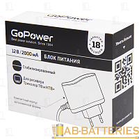 Блок питания GoPower 2.0A 12V 5,5x2,5/12мм для ресивера Триколор ТВ и НТВ+ (1/100)