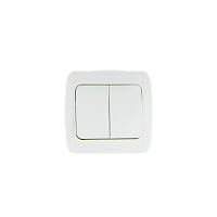 Выключатель Прогресс Slim 2-клав.10A ABS + Керамика белый (1/10/200)