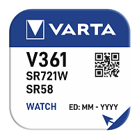 Батарейка Varta 361 (SR721W) BL1 Silver Oxide 1.55V (1/10/100)