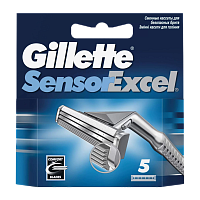 Сменные кассеты Gillette Sensor Excel (Vector 3) (RUS) 3 лезвия 5шт. (цена за 1 шт) (5/60)