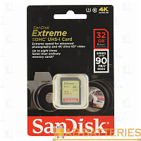 Карта памяти SD SanDisk EXTREME 32GB Class10 UHS-I (U3) 90 МБ/сек V30