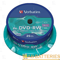 Диск DVD-RW VS 4.7GB 4x 25шт. cake box