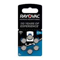 Батарейка Rayovac ACOUSTIC ZA675 BL6 Zinc Air 1.45V 0%Hg (6/60/600)