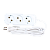 Удлинитель Smartbuy 3р.Б/З 10A 3.0м ПВС 2x1мм белый (1/50)